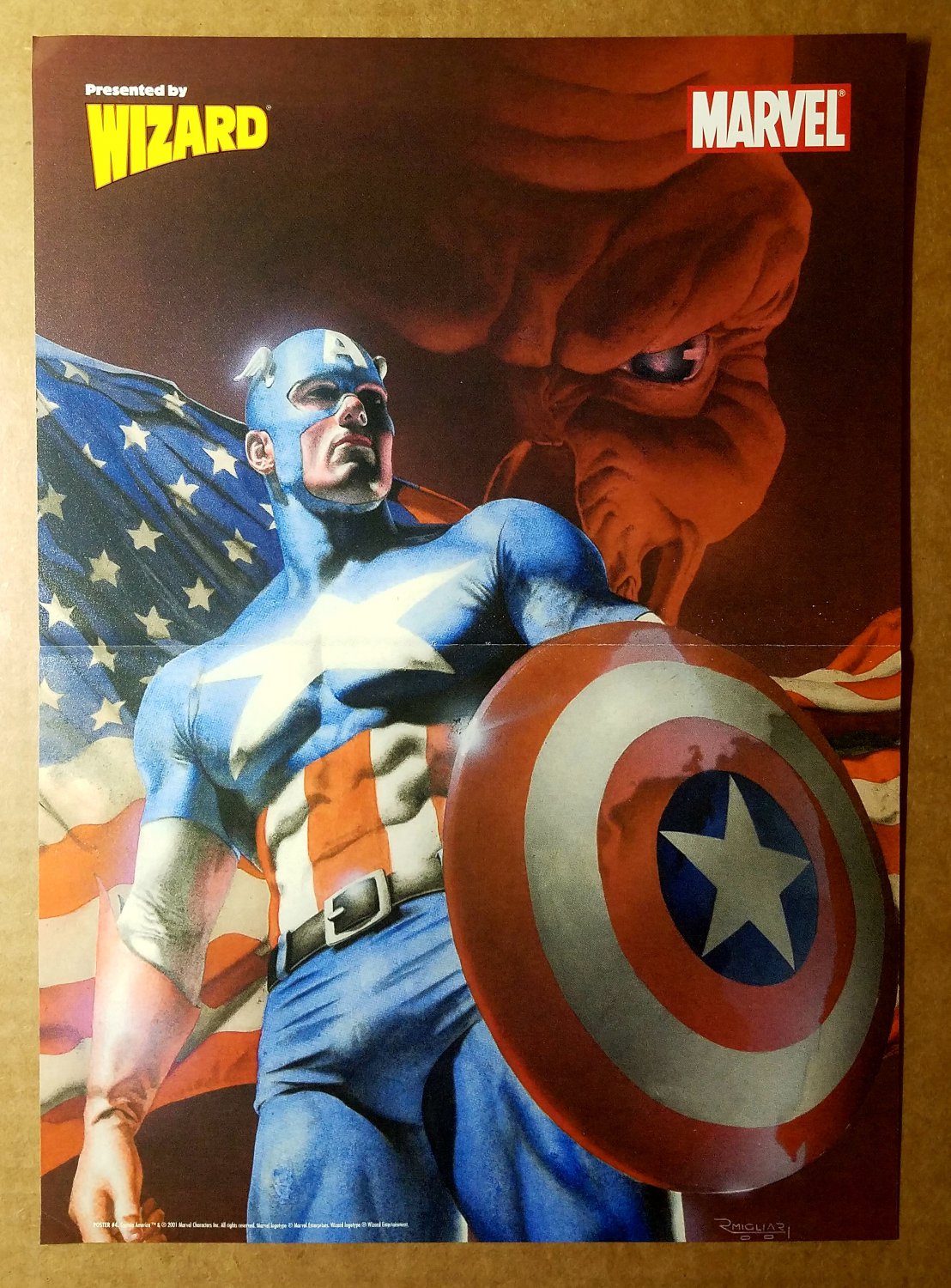 Captain America US USA Flag Marvel Comics Poster by Rudolfo Migliari