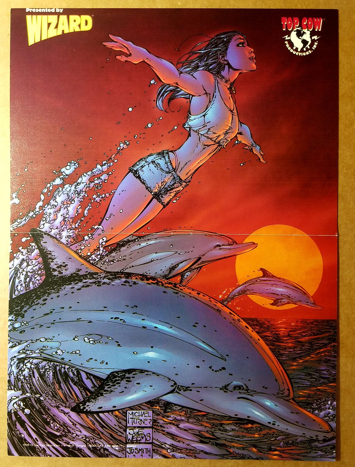 Fathom Swimming with Dolphins Top Cow Poster by Michael Turner