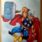 Thor throwing Hammer Marvel Comics Poster by Carlo Barberi