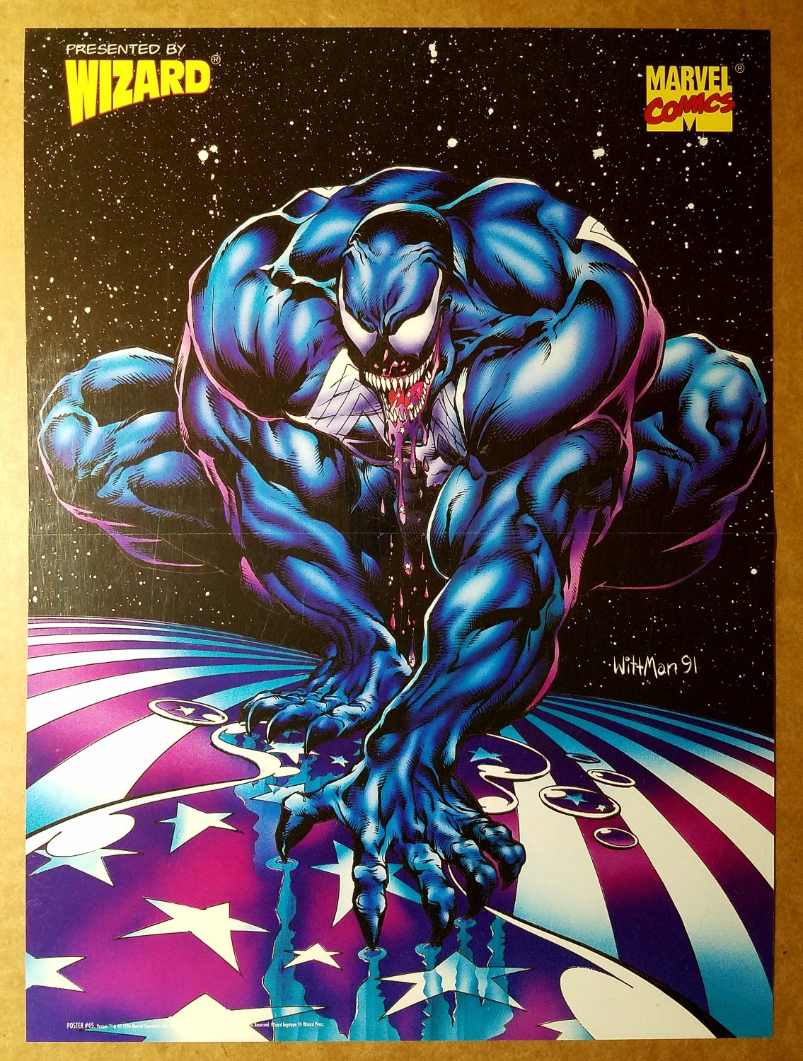 Venom Spider-Man Flag Marvel Comics Poster by Bart Sears