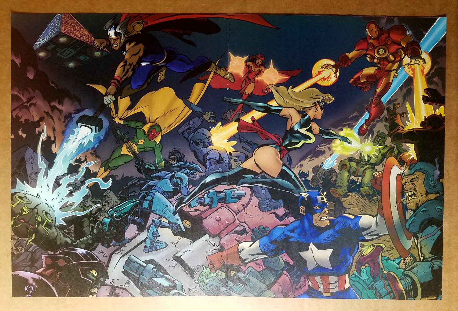 Avengers Captain America Iron Man Ms Marvel Marvel Comics Poster by Kieron Dwyer
