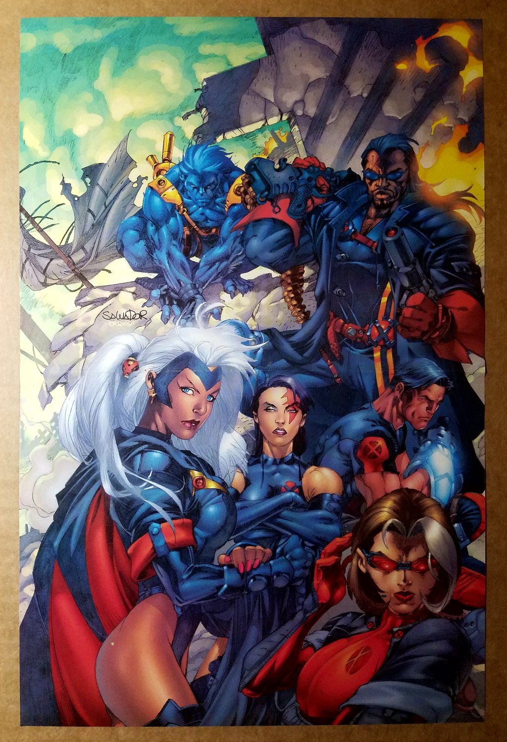 Extreme X-Men Rogue Storm Bishop Beast Marvel Comic Poster by Salvador Larroca