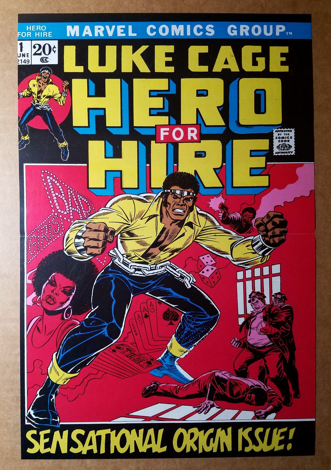Luke Cage Hero for Hire Marvel Comics Poster by John Romita Sr