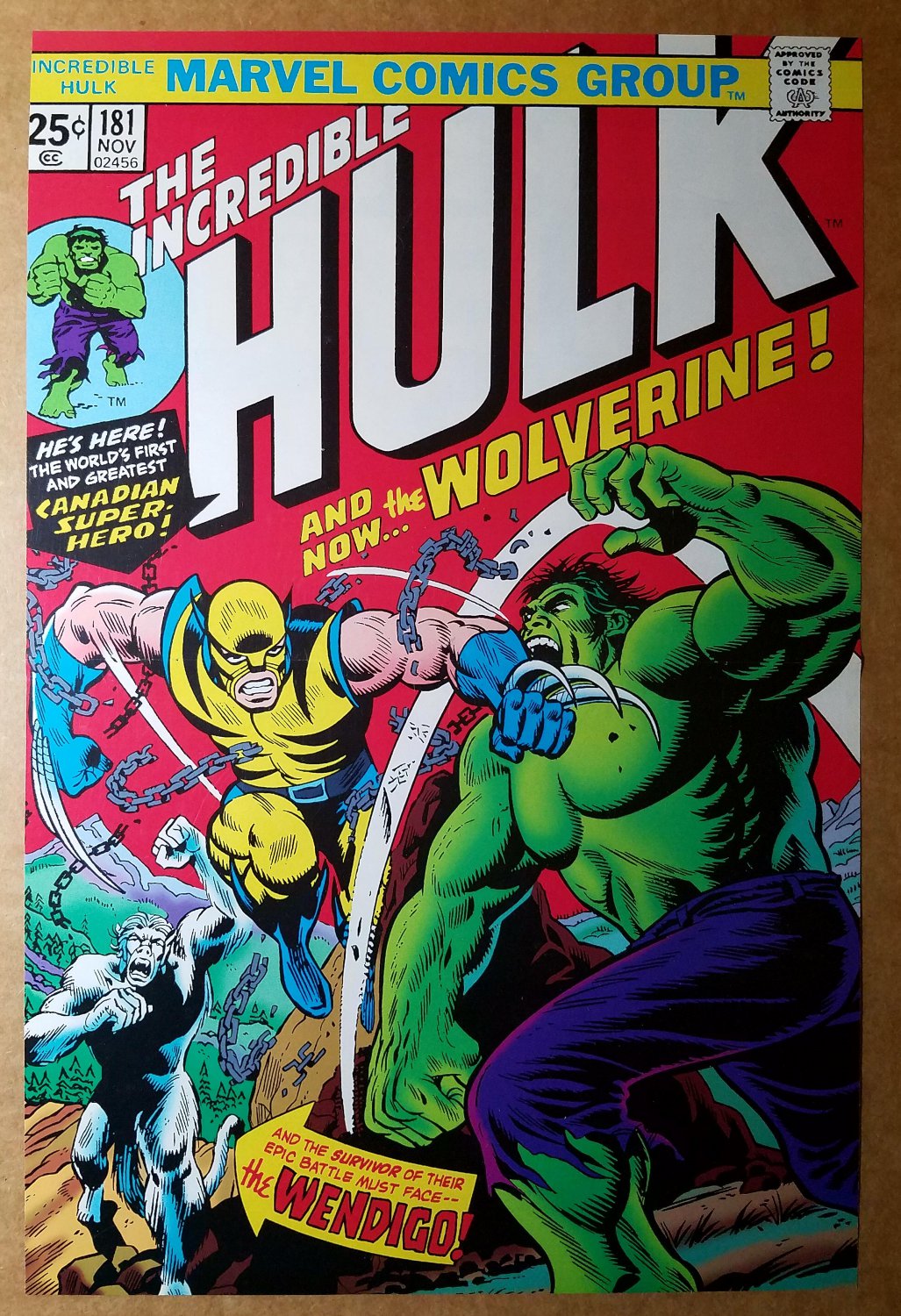 Wolverine Vs Incredible Hulk 181 Marvel Comics Poster by Herb Trimpe