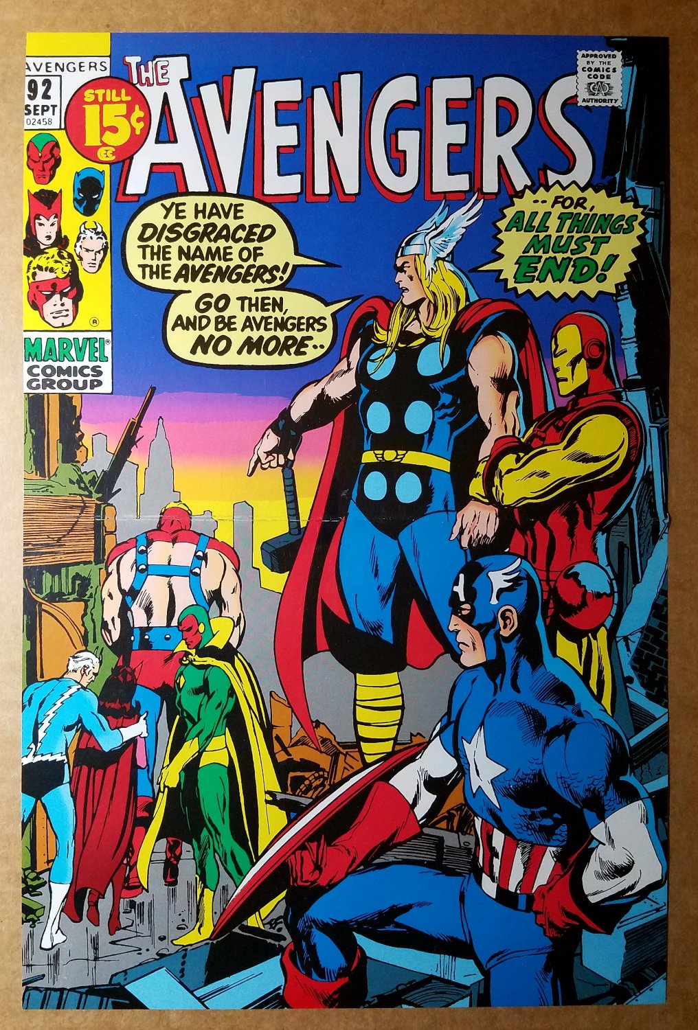 Avengers 92 Thor Iron Man Captain America Marvel Comics Poster by Arthur Adams