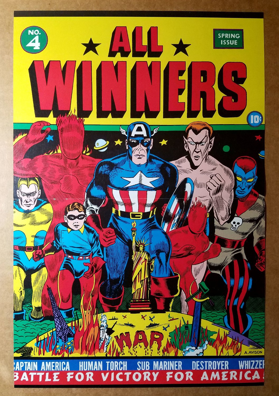 All Winners Avengers Captain America Marvel Comics Poster by Al Avison
