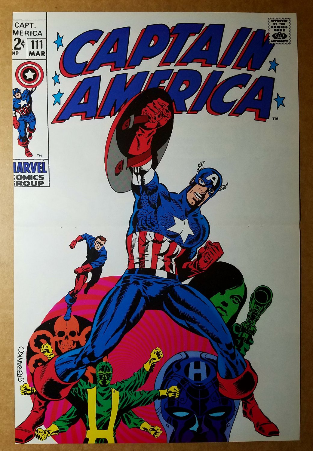 Captain America Bucky  111 Marvel Comics Poster by Jim Steranko