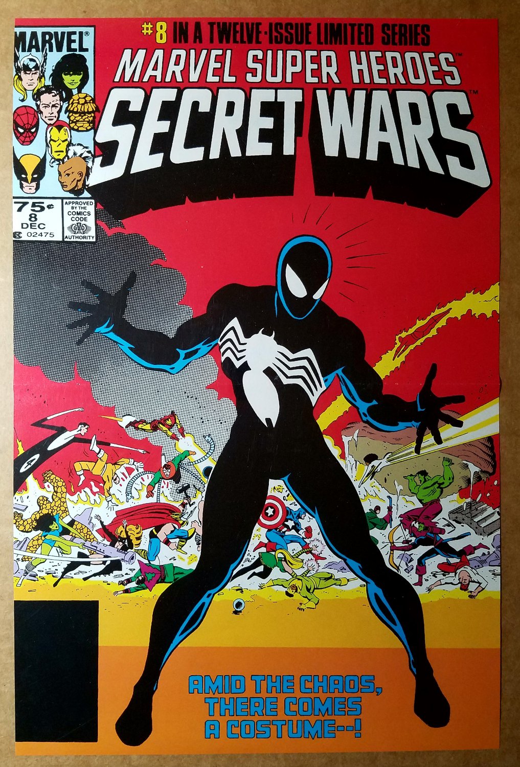 Secret Wars 8 Spider-Man Hulk Thor Captain America Marvel Poster by Mike Zeck
