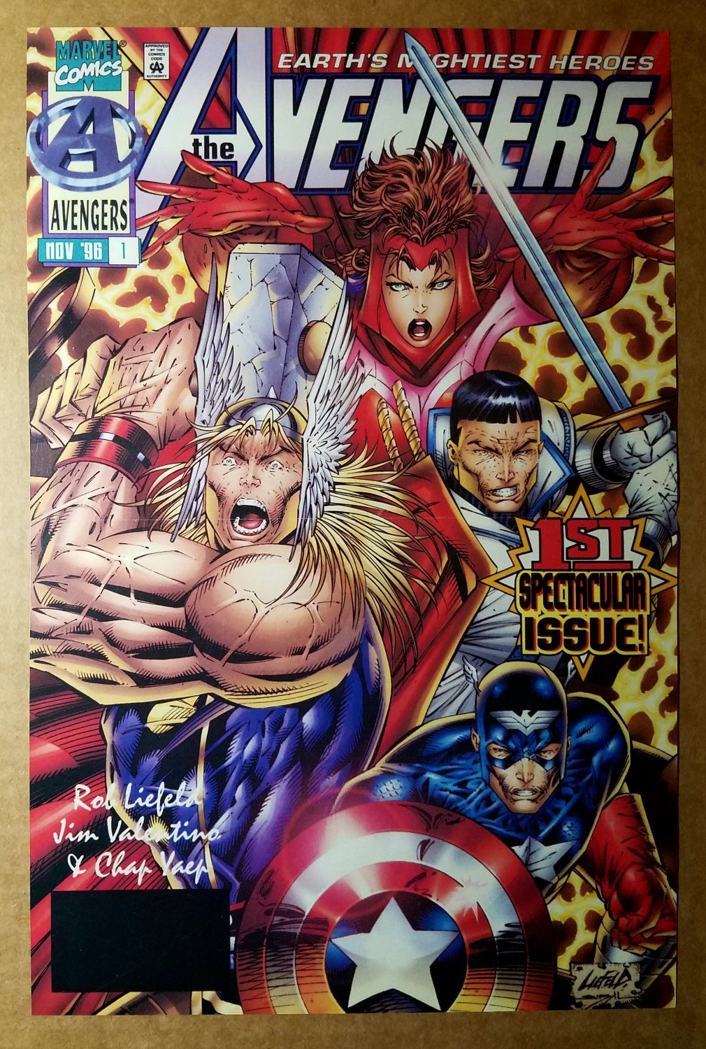 Avengers 1 Thor Captain America Marvel Comics Poster by Rob Liefeld