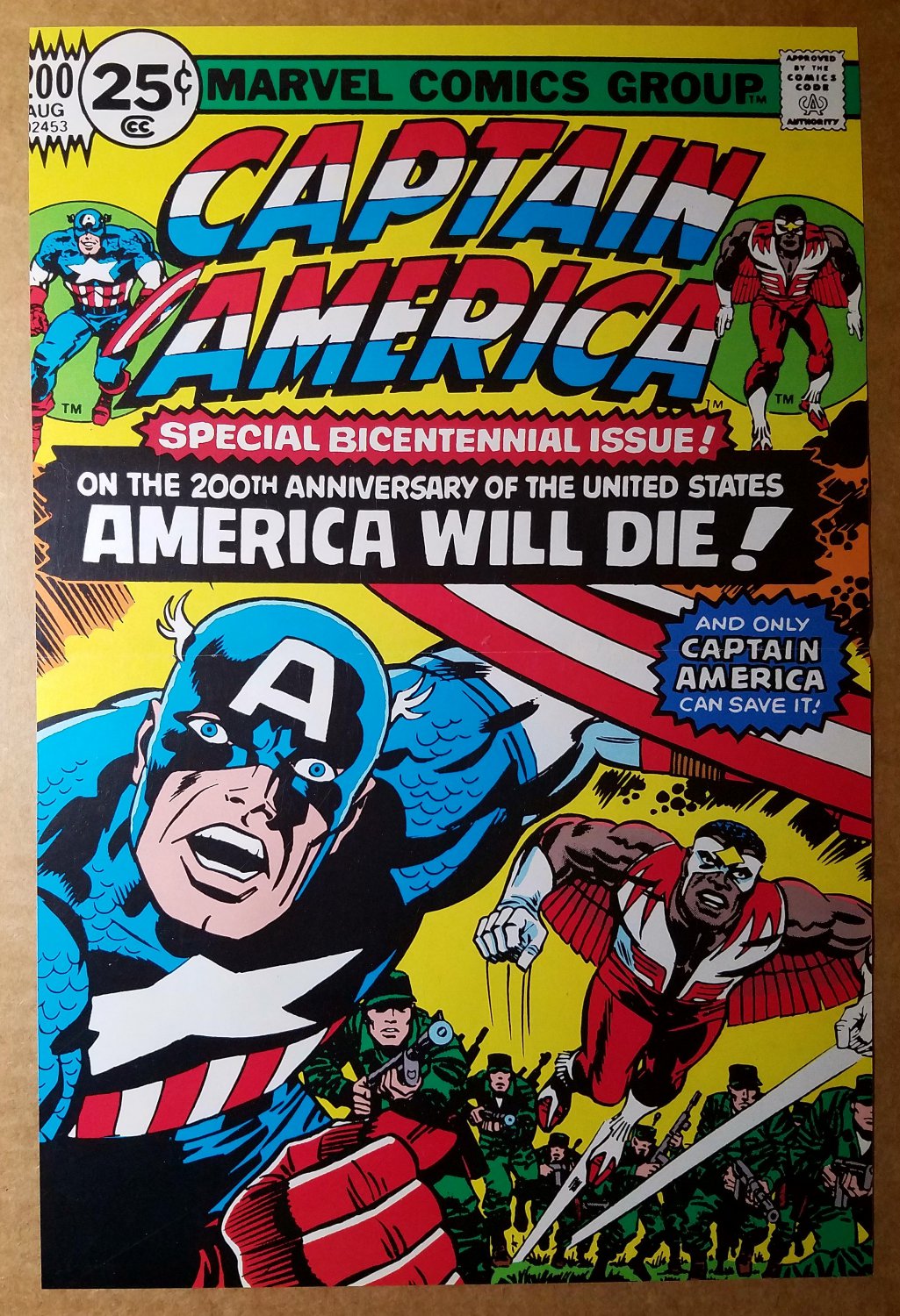 Avengers Captain America Falcon Marvel Comics Poster by Jack Kirby