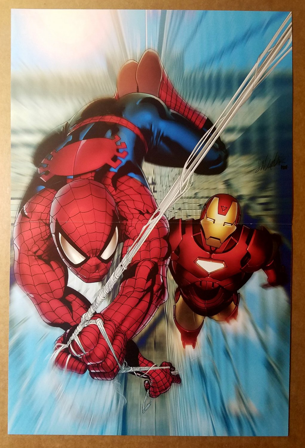 Marvel Adventures Iron Man Spider-Man Marvel Comics Poster by Salvador Larroca
