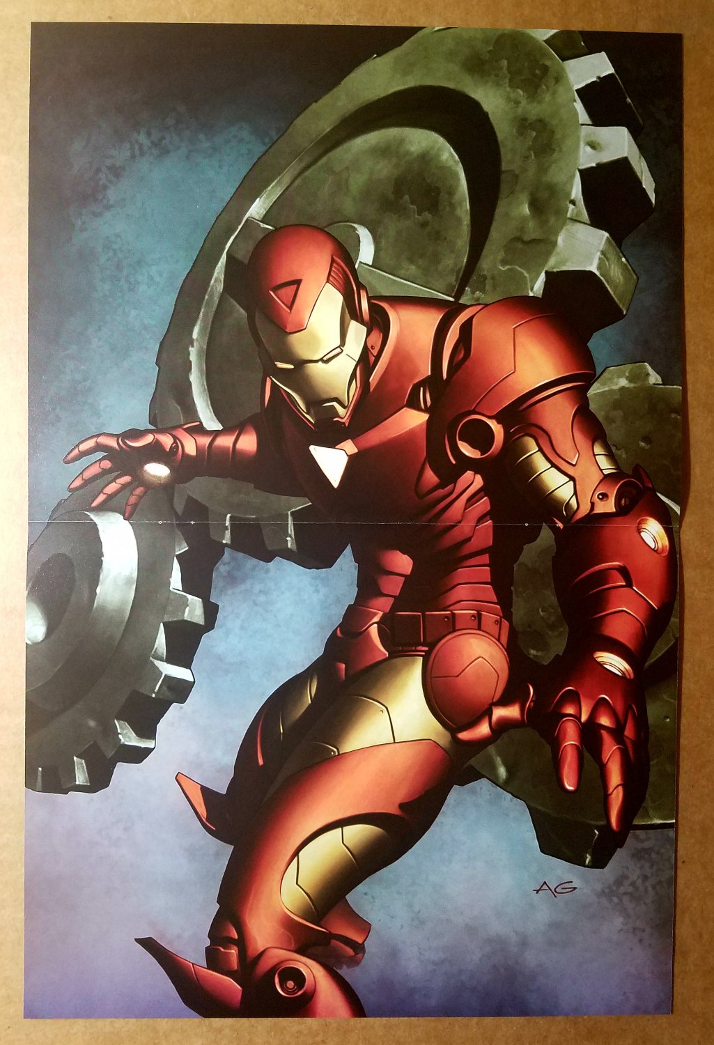 Iron Man Gears Marvel Comic Poster by Adi Granov