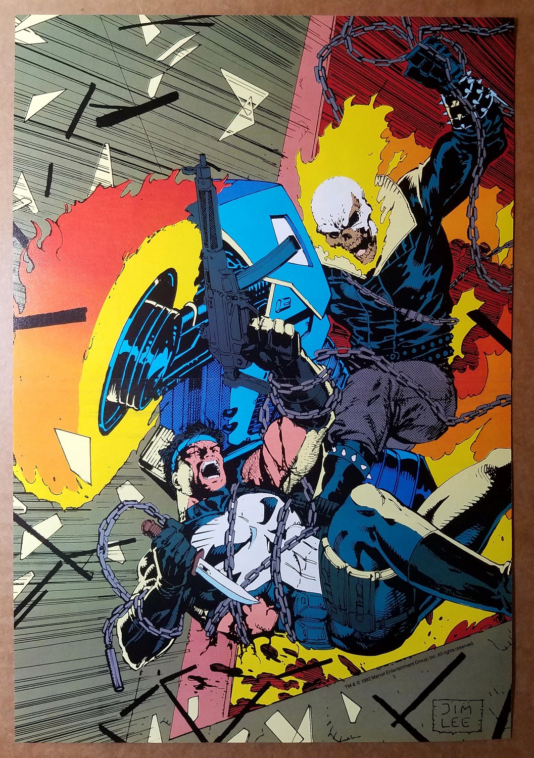 Ghost Rider Vs The Punisher Marvel Comics Poster by Jim Lee
