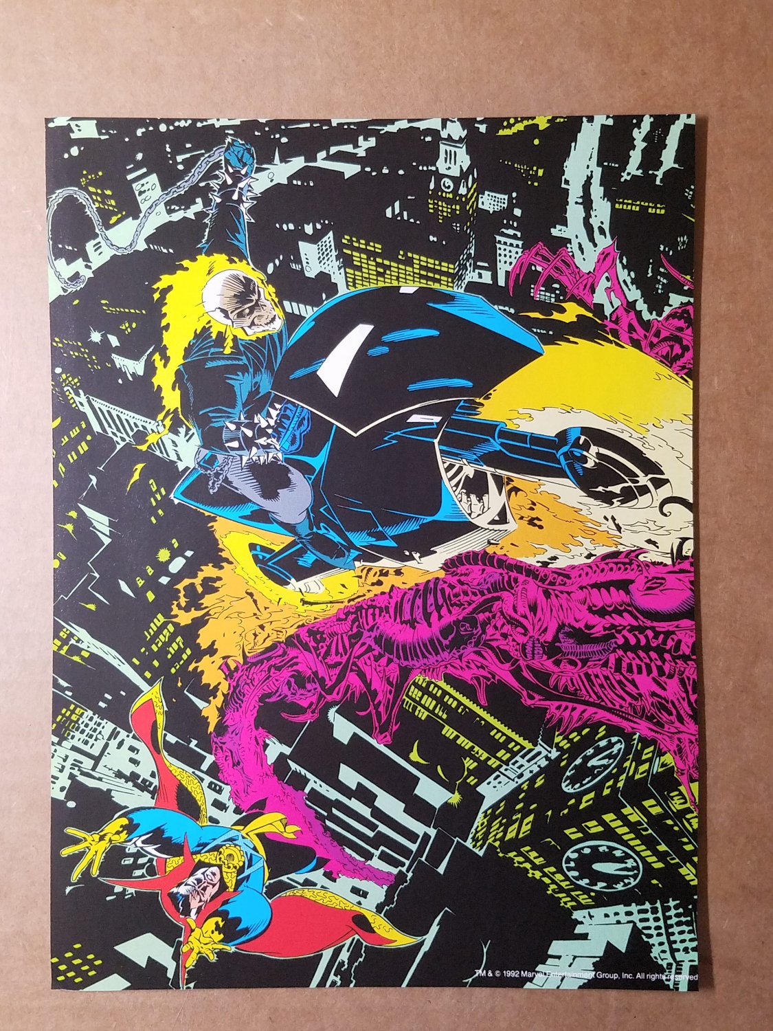 Ghost Rider Dr Strange Marvel Comics Mini Poster by Mike Golden