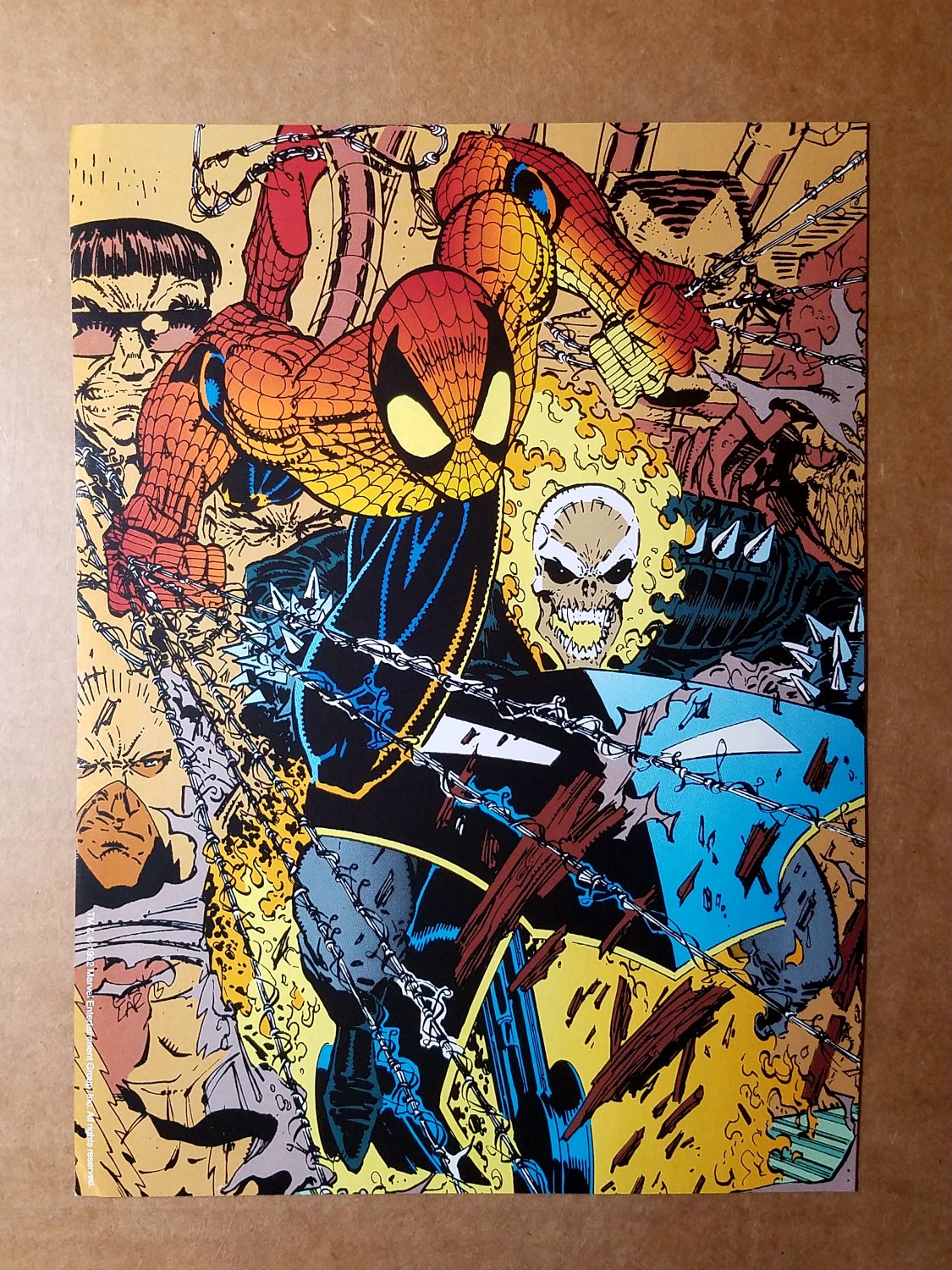 Ghost Rider Spider Man Marvel Comics Mini Poster by Erik Larsen