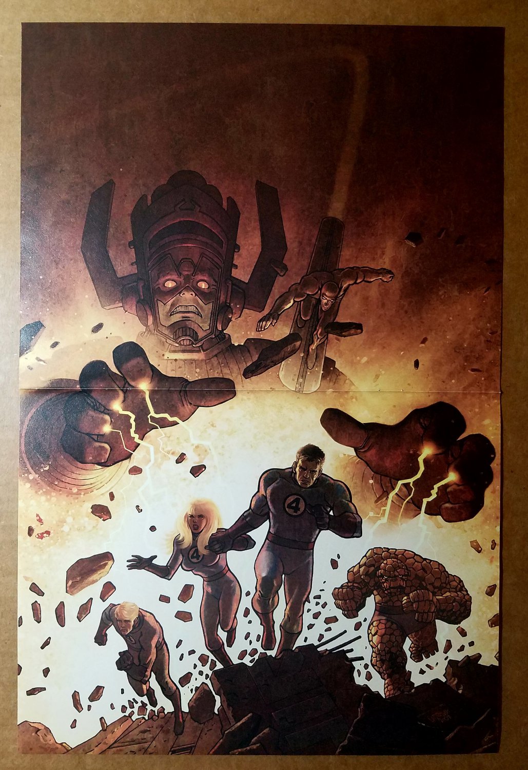 Fantastic Four Silver Surfer Galactus Marvel Comics Poster by Ladronn Kirby