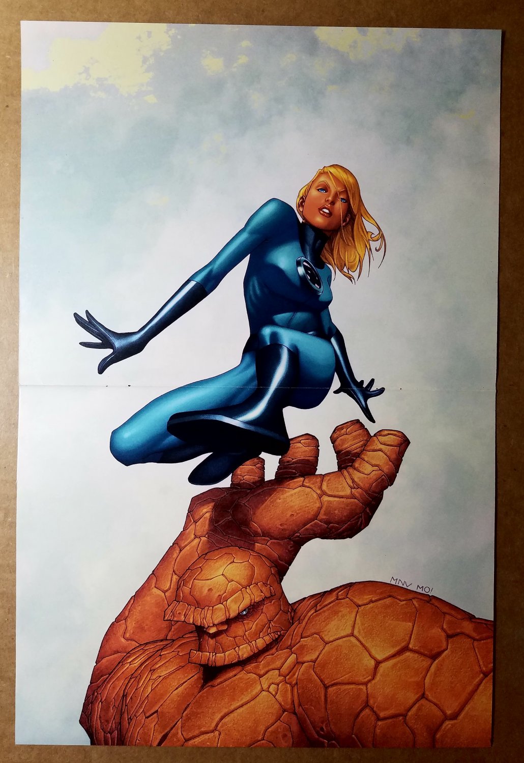 Fantastic Four The Thing Invisible Woman Marvel Comics Poster by Steve McNiven