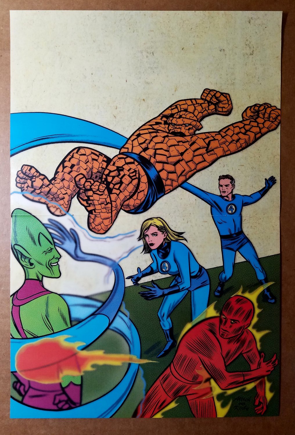 Fantastic Four Vs Impossible Man Marvel Comics Poster by Mike Allred