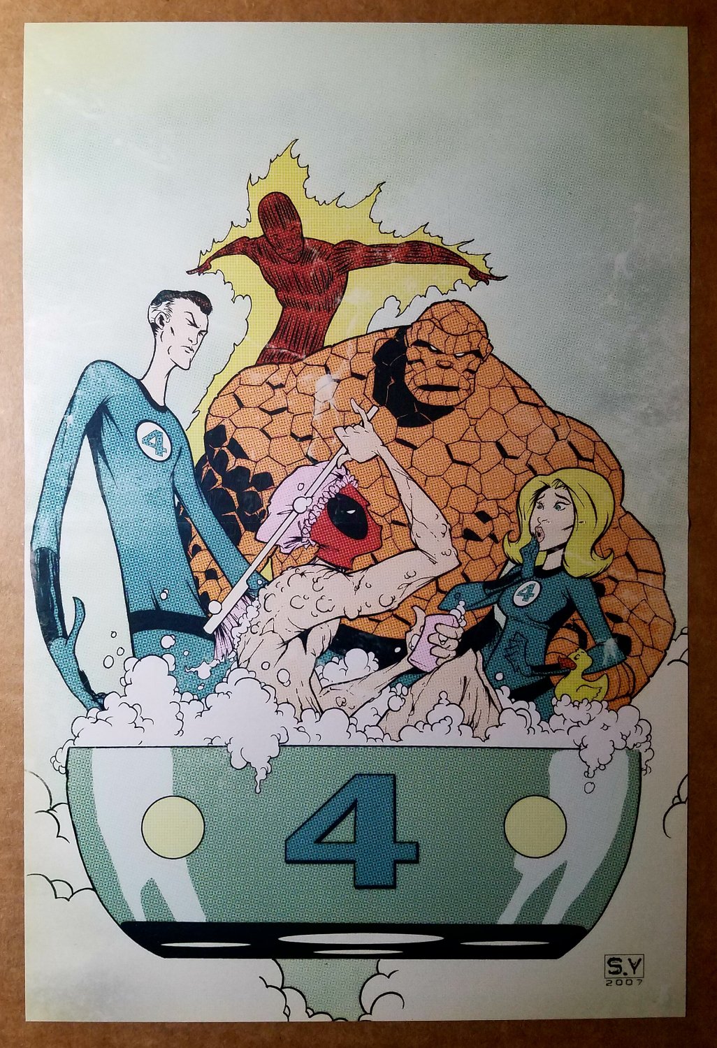 Deadpool Fantastic Four Marvel Comics Poster by Skottie Young