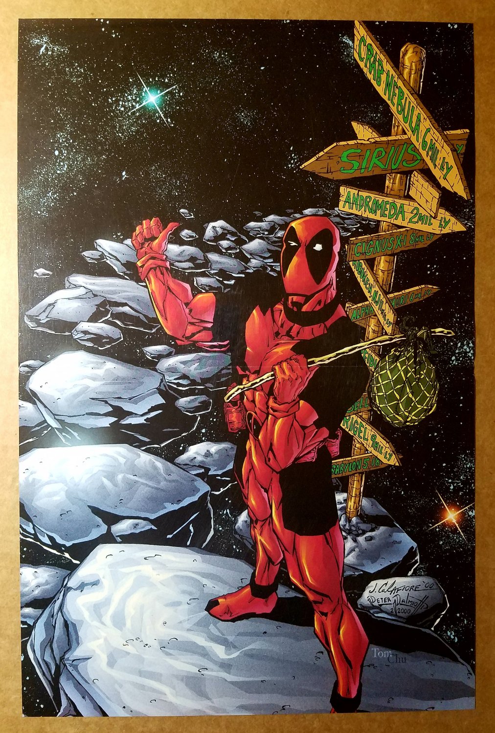 Deadpool Hitchhiker Marvel Comics Poster by Jim Calafiore