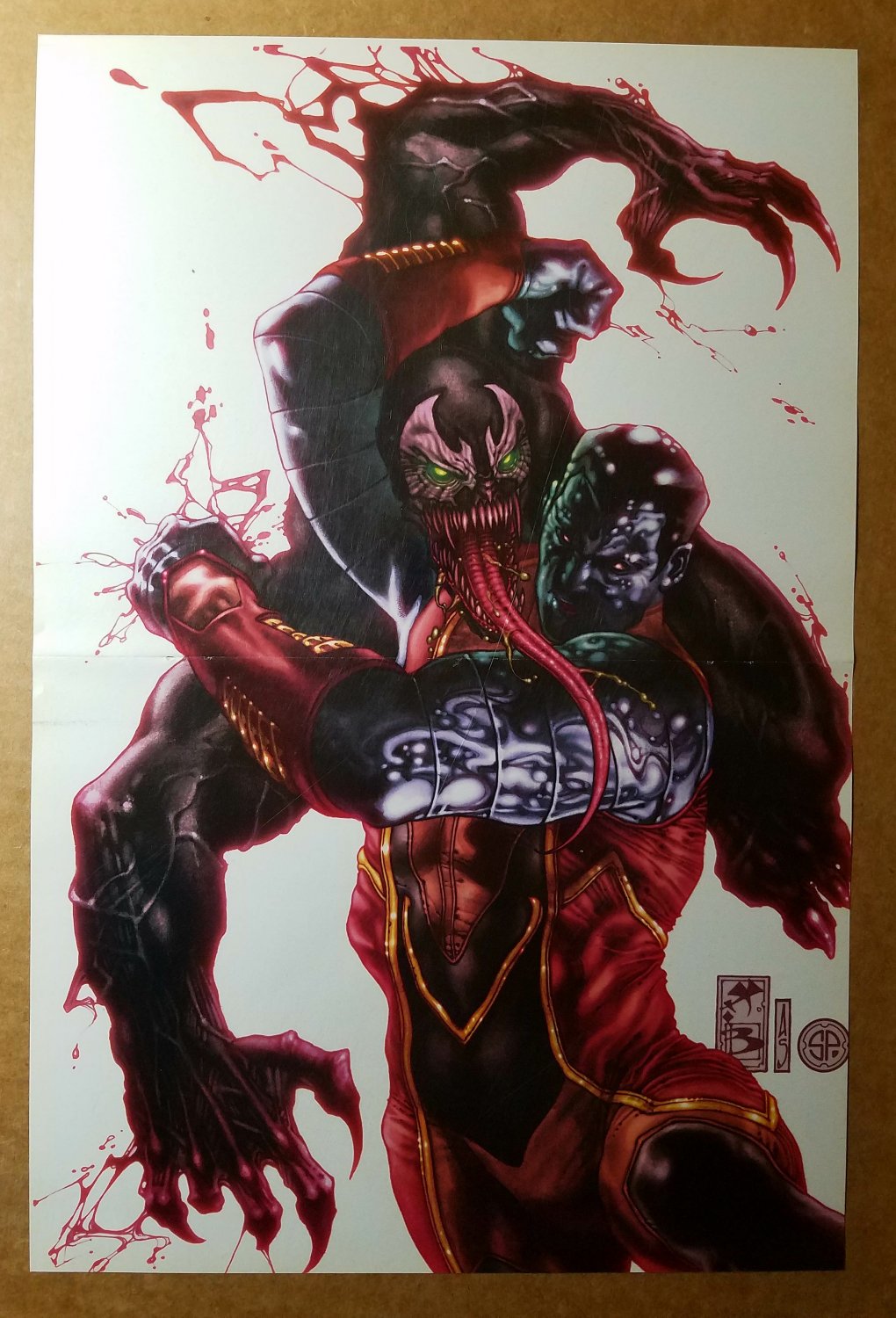 X-Men Colossus Vs Venom Spider Man Marvel Comics Poster by Simone Bianchi