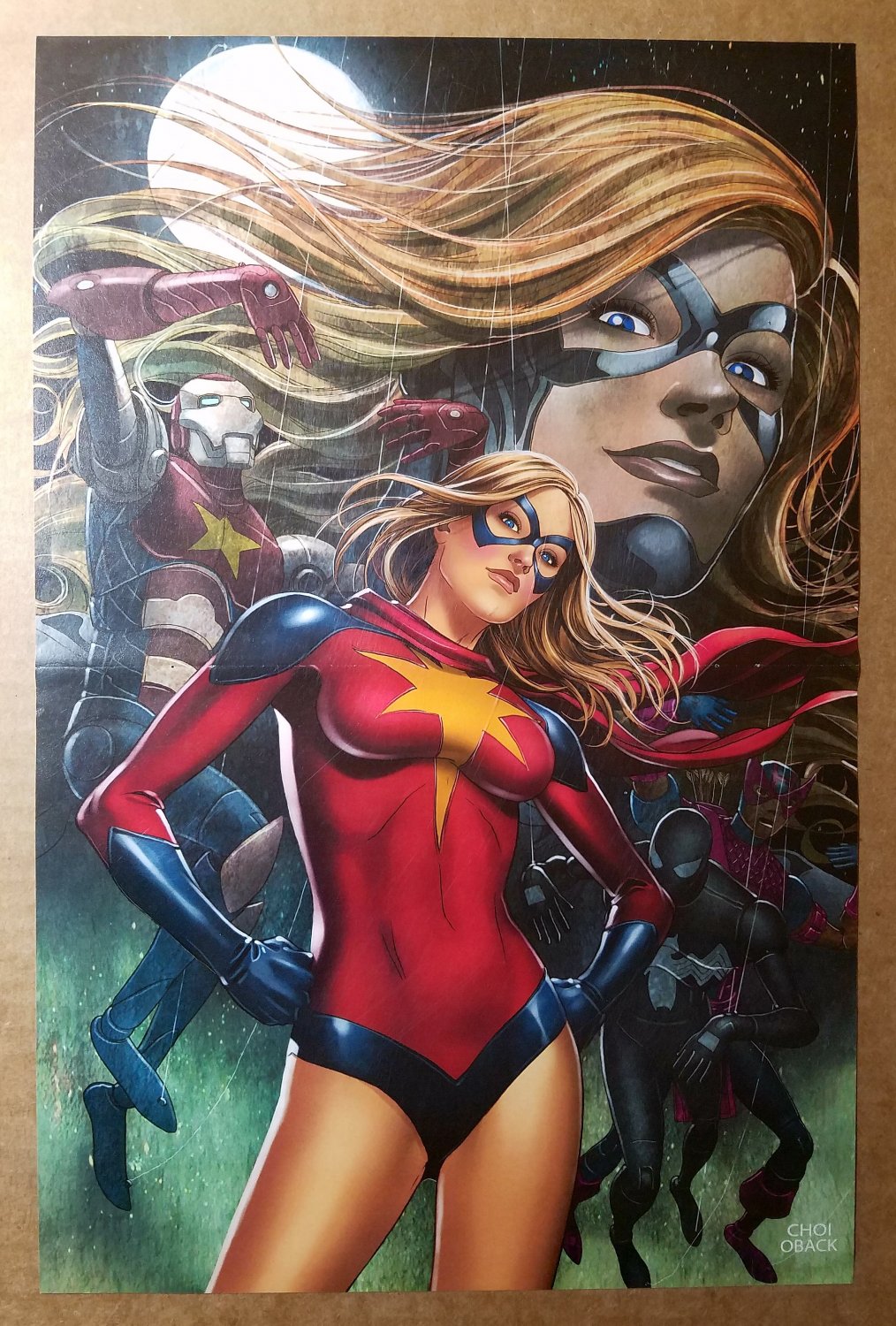 Dark Avengers Ms Marvel Iron Man Marvel Comics Poster by Mike Choi
