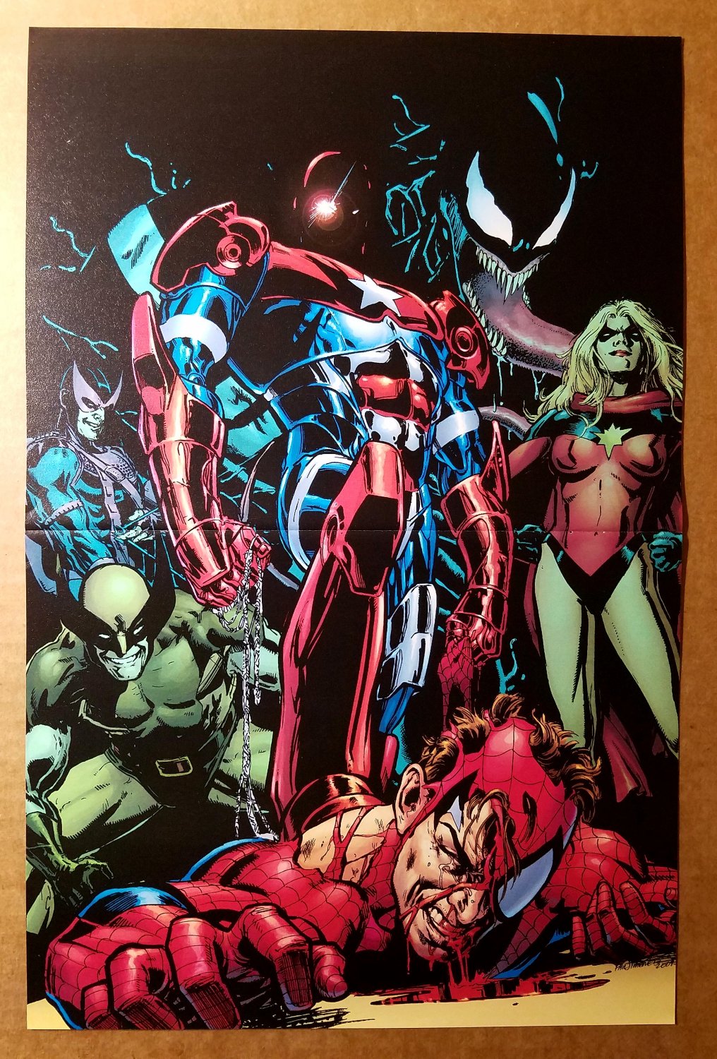 Spiderman Dark Avengers Iron Man Patriot Venom Ms Marvel Poster by Phil Jimenez