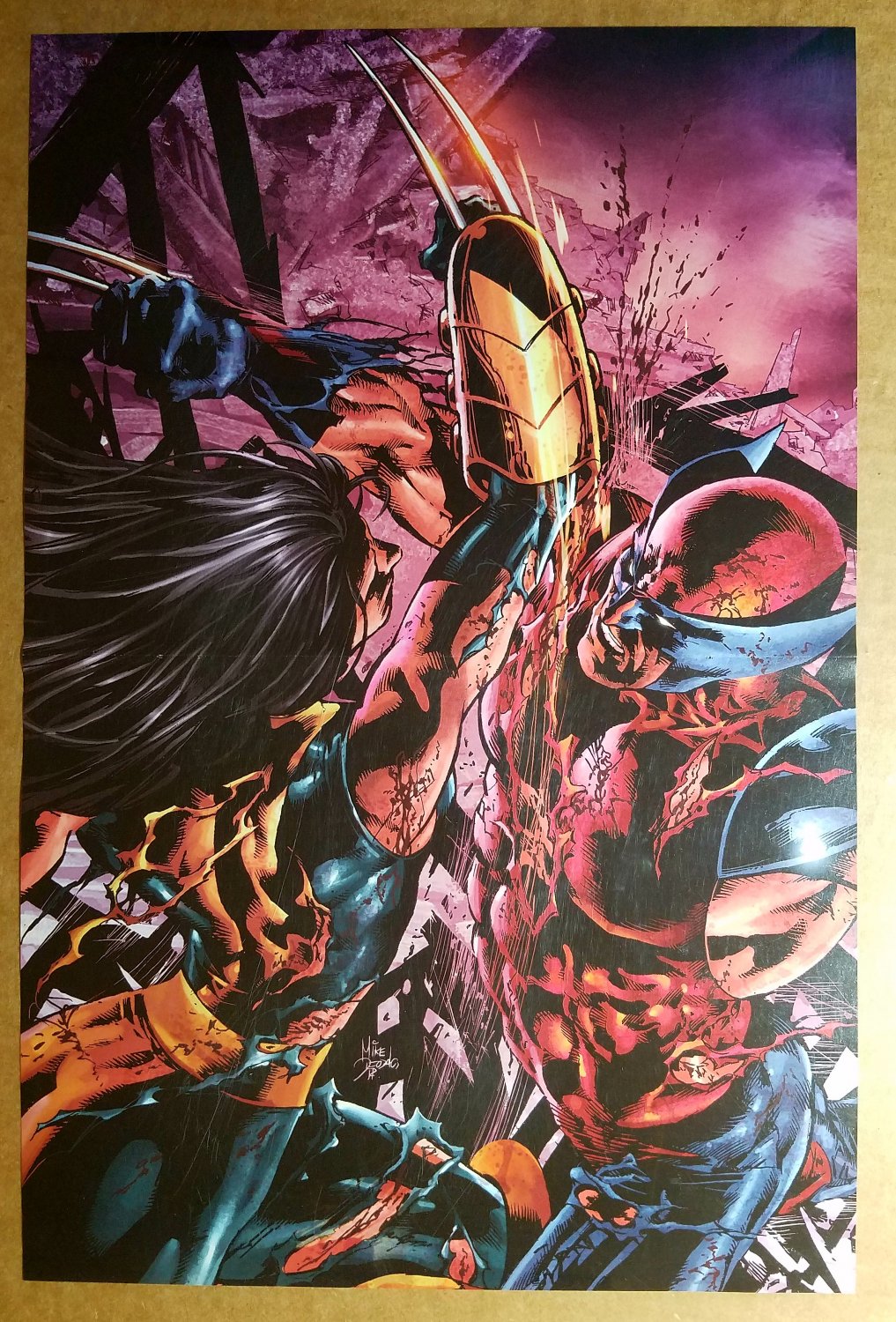 X Force X 23 Vs Daken Wolverine Marvel Comics Poster by Rain Beredo