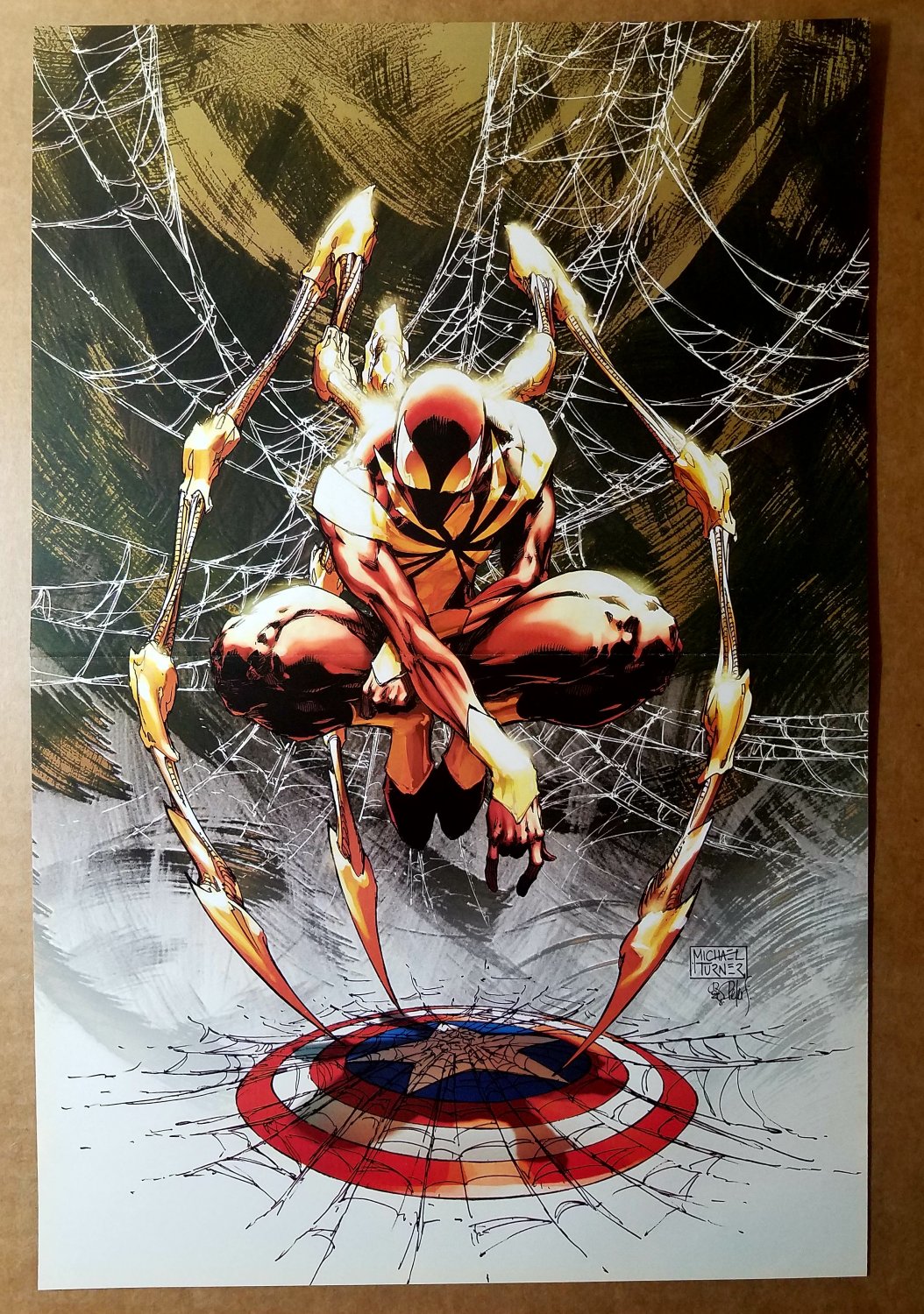 Civil War Spider-Man Captain America Marvel Comics Poster by Michael Turner