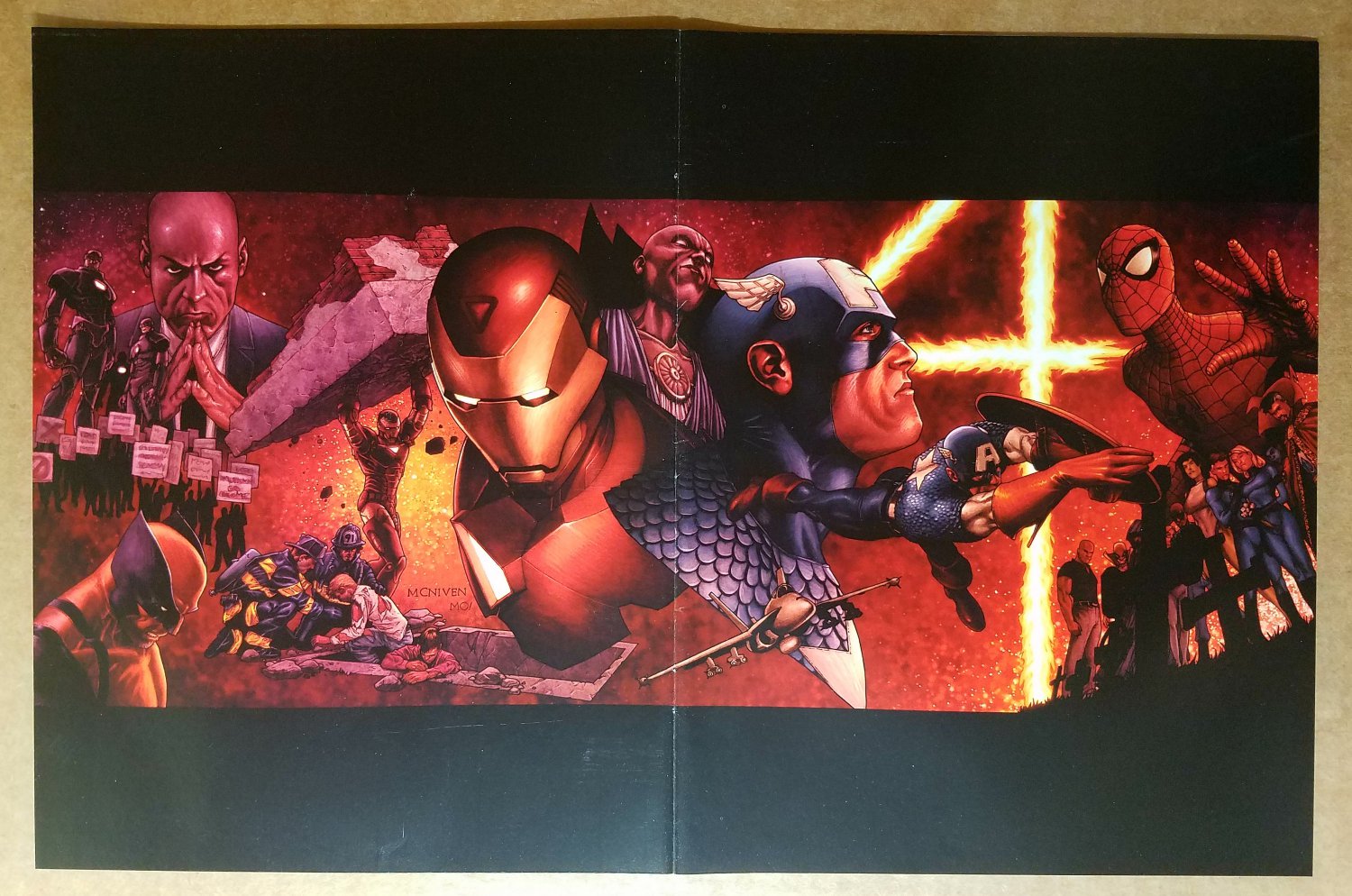 Civil War 1 Marvel Comics Poster by Steve McNiven