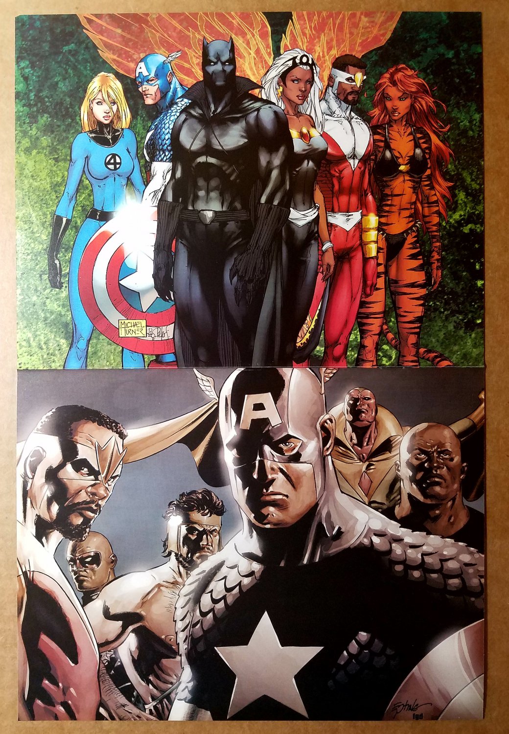 Black Panther X-Men by Michael Turner Captain America by Steve Epting Poster