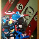 Captain America Bucky punch Hitler Marvel Comics Poster by Marcos Martin