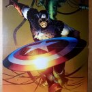 Captain America throwing shield Marvel Comics Poster by Lee Garbett