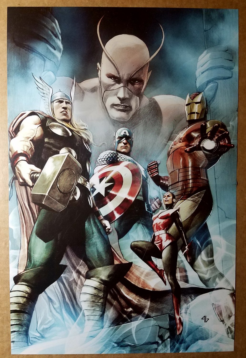 Captain America Thor Iron Man Avengers Marvel Comics Poster by Adi Granov