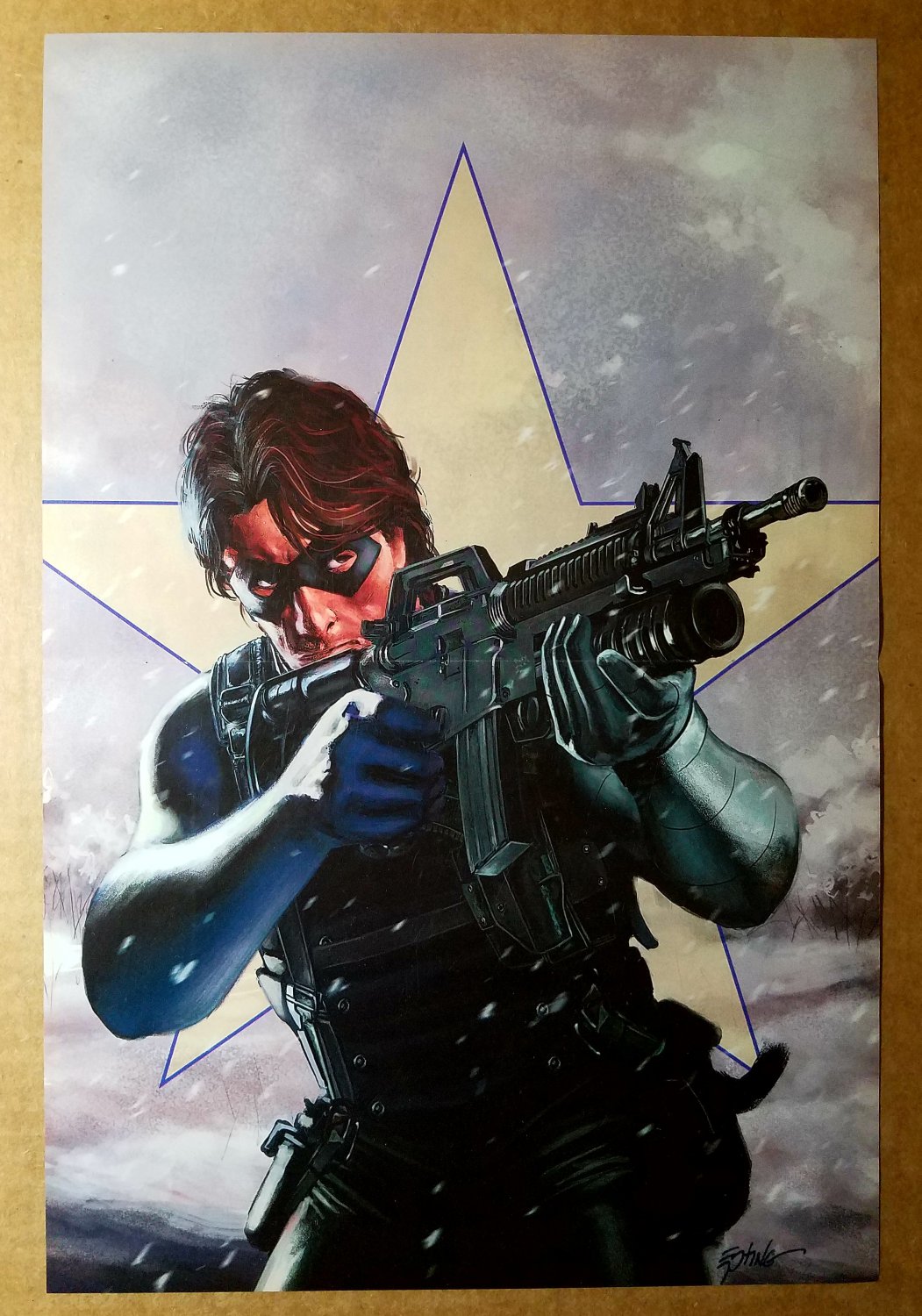 Captain America Bucky Winter Soldier Marvel Comics Poster by Steve Epting