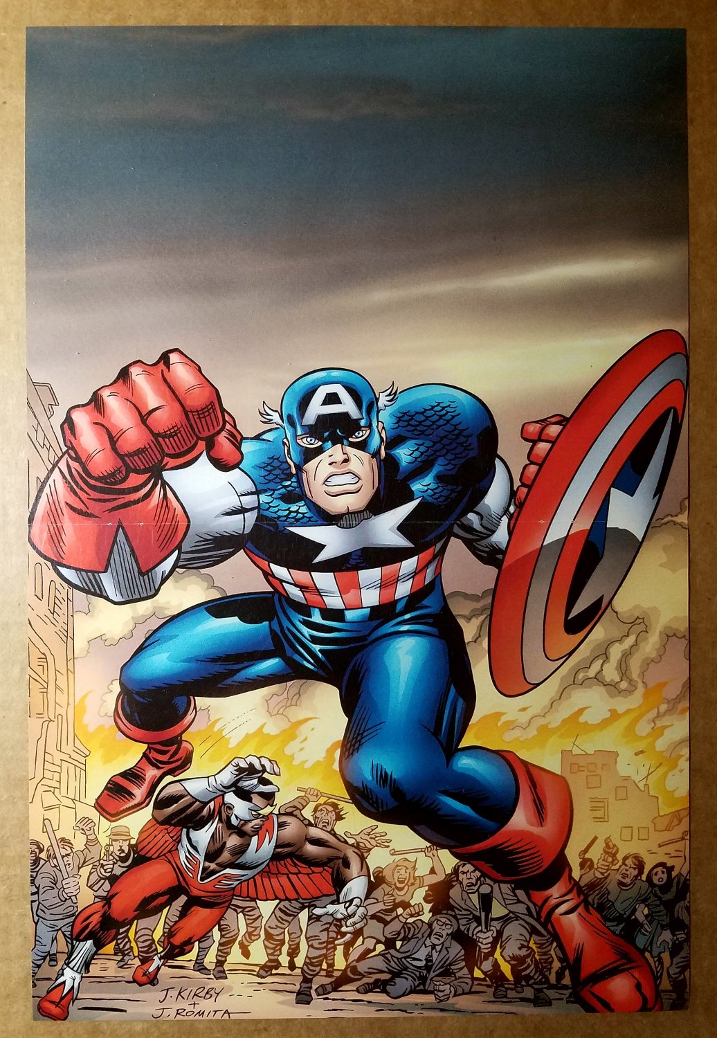 Avengers Captain America The Falcon Marvel Comics Poster by Jack Kirby