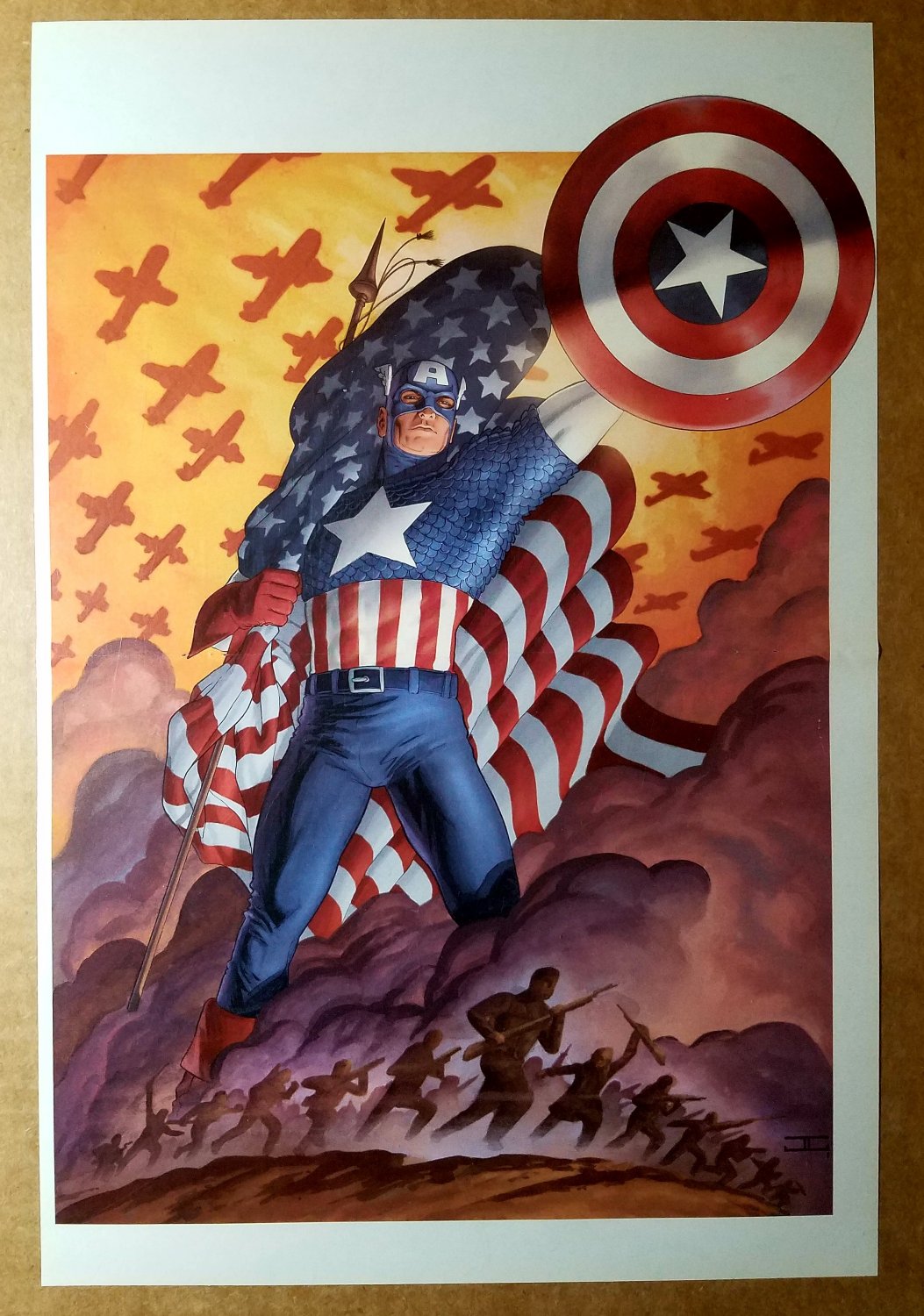 Captain America Fight For Freedom Flag Soliders Marvel Poster By John Cassaday Captain America Fight For Freedom Flag Soliders Marvel Poster By John Cassaday