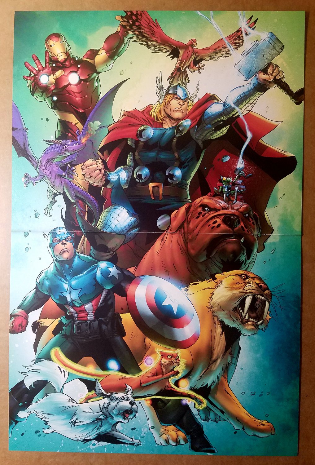Avengers Pet Avengers Iron Man Thor Captain America Ig Guara Marvel Poster
