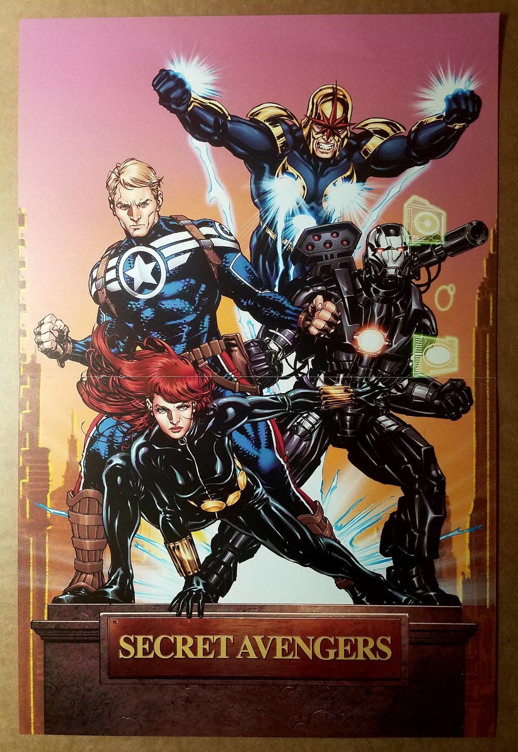 Secret Avengers Black Widow Iron Man Nova Marvel Comics Poster by David Yardin