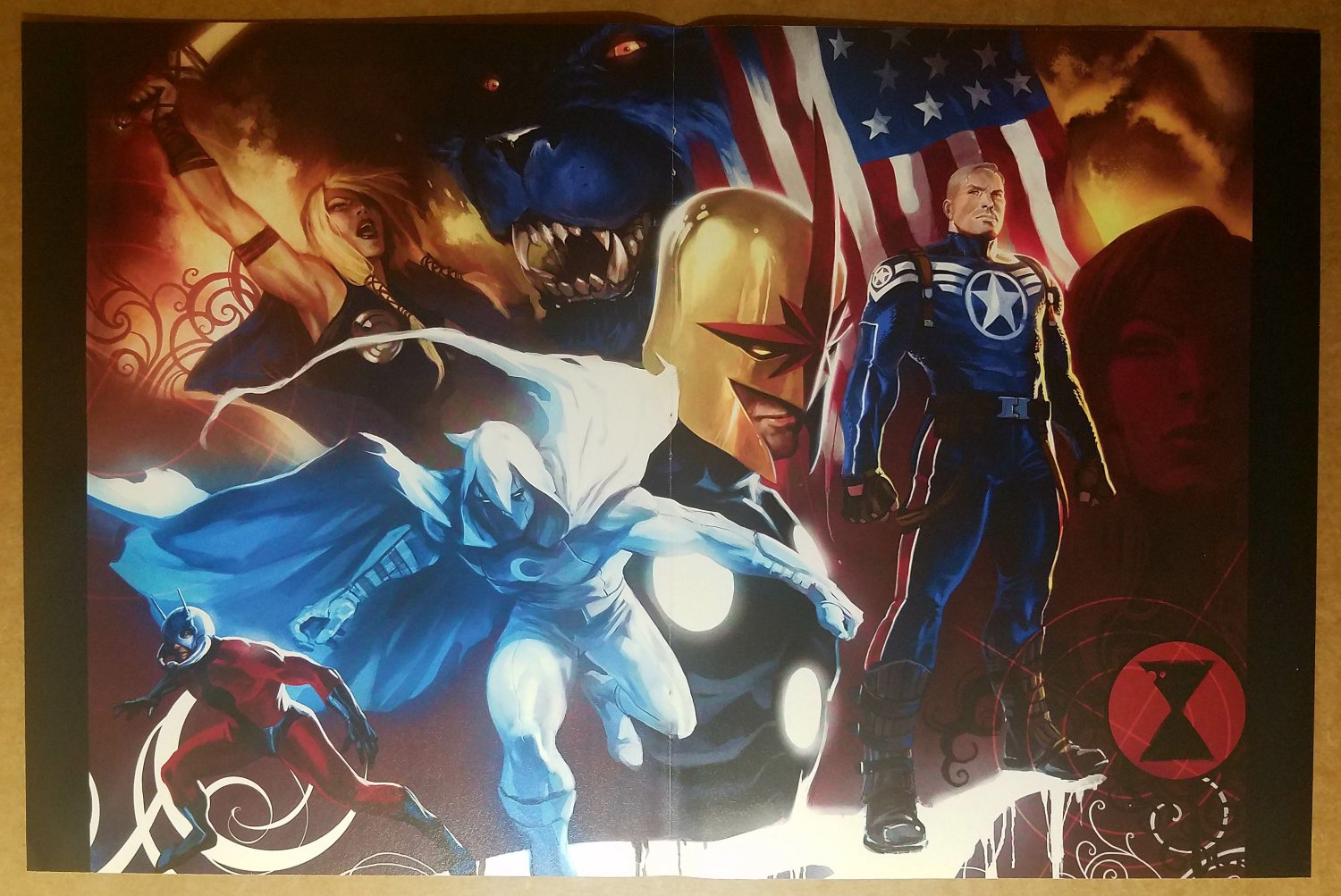 Secret Avengers Nova Thor Black Widow Antman Marvel Poster by Marko Djurdjevic