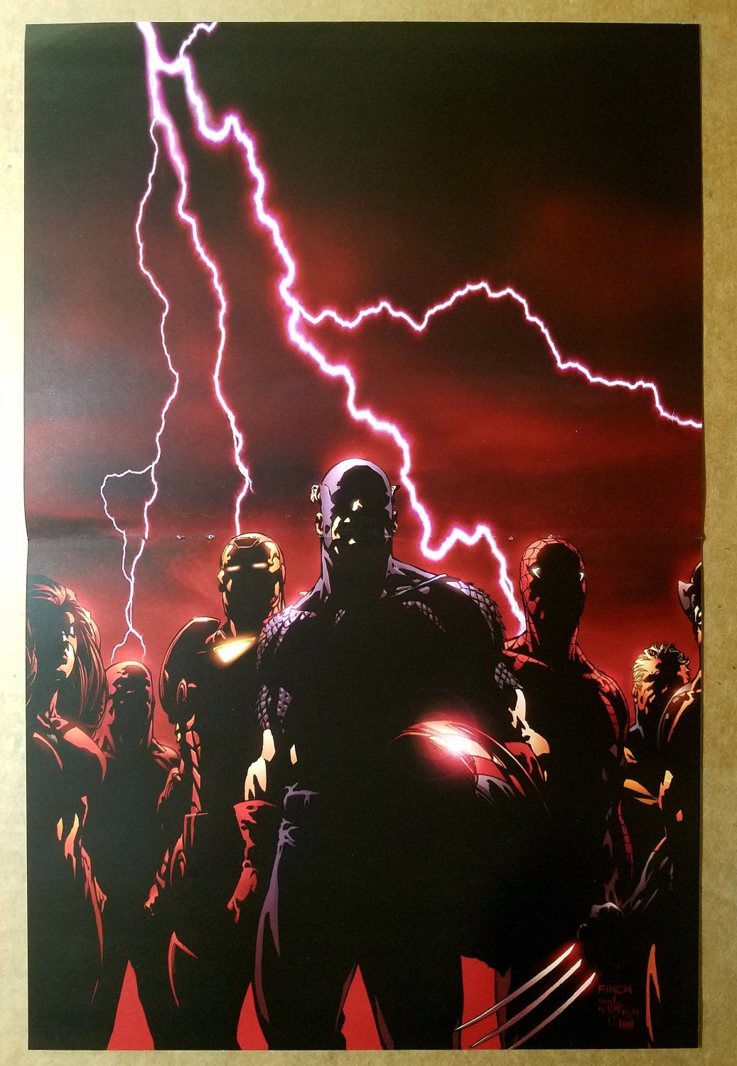 Avengers Iron Man Captain America Marvel Comic Poster by David Finch