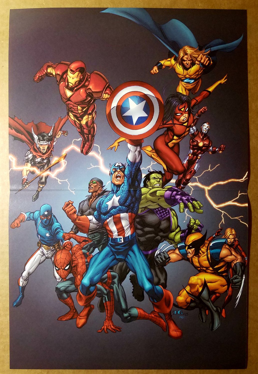 Avengers Iron Man Captain America Thor Cage Marvel Comic Poster by Tom ...