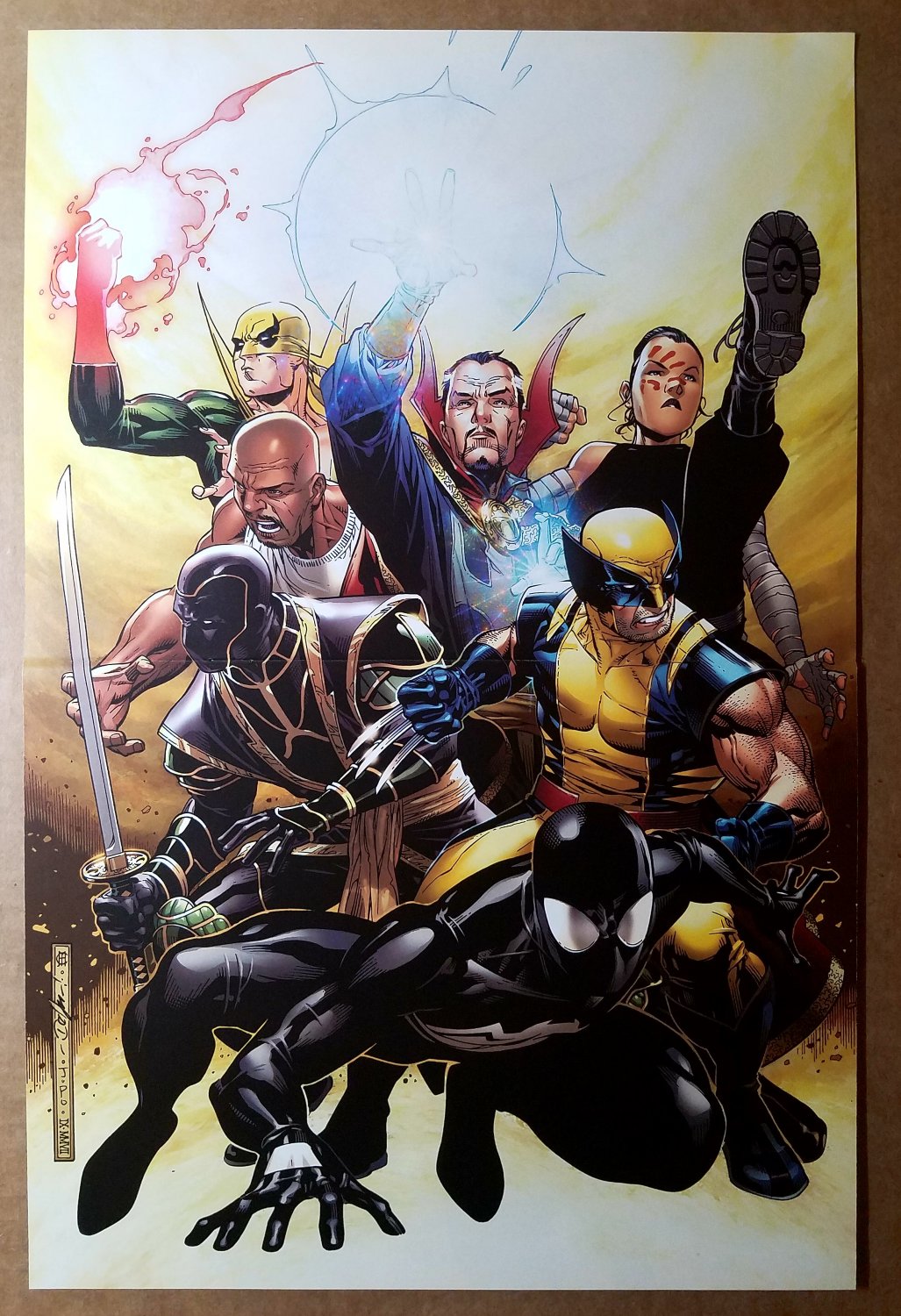 Dr Strange Iron Fist Spider-Man Wolverine Cage Marvel Comics Poster by Jim Cheung