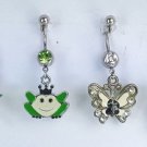 Belly Button Rings 14 Gauge lot of 4 Navel Rings stainless steel