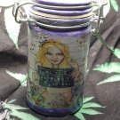 airtight Glass stash jar airtight herbs alice in wonderland