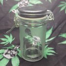 Glass stash jar airtight biohazard etched glass