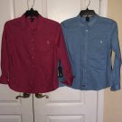 U.S.P Assn. missy bundle button down long sleeve Shirt Blue&pink Large