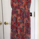 IZ Byer junior print hi low dress papaya small & XL