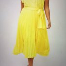 Lane Bryant Yellow Pleated Sleeveless Dress 14/16 USA