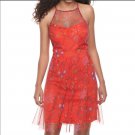 Junior Candies mesh high neck dress red Available In XS & S